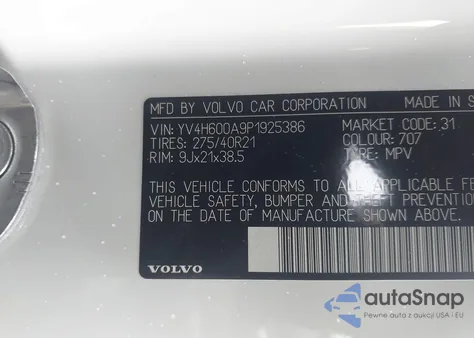 2023 Volvo Xc90 Recharge Plug-In Hybrid T8 Ultimate 6-Seater from USA, damaged, VIN YV4H600A9P1925386